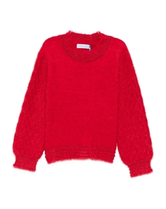 Свитер с рукавами-буфами, красный Abel & lula