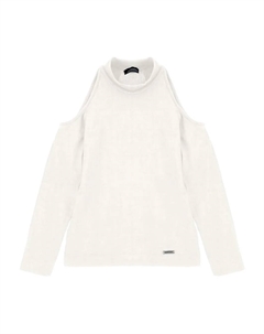 Толстовка Cold-shoulder high-neck top, белый Monnalisa