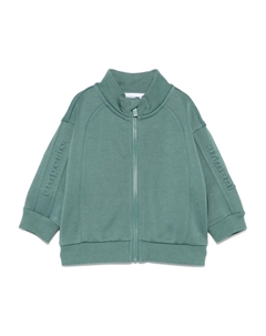 Толстовка на молнии с тисненым логотипом, зеленый Emporio armani kids