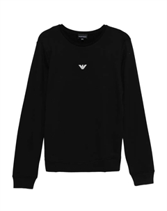 Толстовка с логотипом орла, черный Emporio armani kids