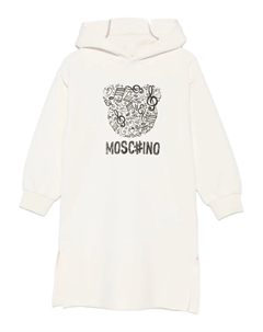 Платье с капюшоном и логотипом, белый Moschino kids
