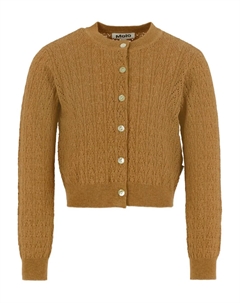 Кардиган косой вязки на пуговицах, коричневый Molo