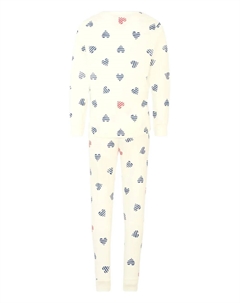 Пижама с полосатым сердечком, нейтральный Petit bateau