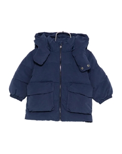 Утепленный пуховик с капюшоном, синий Emporio armani kids