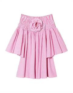 Короткое платье из полосатого поплина, розовый Twin-set kids