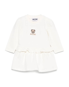 Платье с вышитыми воланами, белый Moschino kids