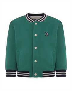 Куртка-бомбер с застежкой на пуговицы и ребристой отделкой, зеленый Petit bateau