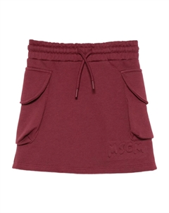 Юбка с карманами-клапанами и завязками, красный Msgm kids