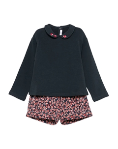 Короткий комплект с цветочным принтом (комплект из двух штанов), синий Il gufo