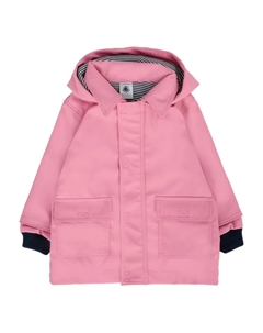 Плащ с капюшоном и накладными карманами, розовый Petit bateau