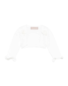 Шерстяной кардиган с воланами на рукавах, белый La stupenderia