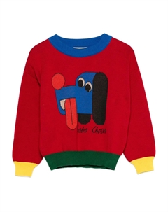 Джемпер в стиле колор-блок, красный Bobo choses