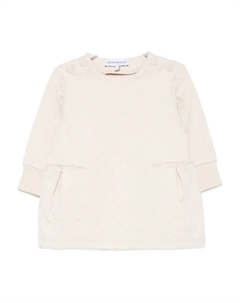 Платье с пуговицами и сплошным флокированным логотипом, нейтральный Emporio armani kids