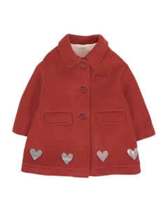 Шерстяное пальто с сердечками, красный Simonetta