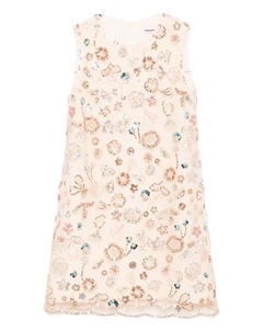 Платье, расшитое пайетками, нейтральный Self-portrait kids