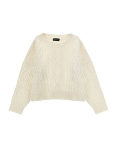 Свитер косой вязки, нейтральный Monnalisa