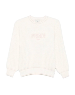 Свитер с вышитым логотипом, белый Fendi kids