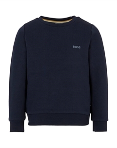Толстовка с круглым вырезом и логотипом, синий Boss kidswear