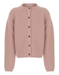 Кардиган с круглым вырезом и пуговицами, розовый Babe & tess