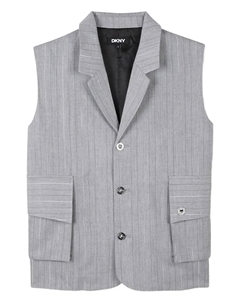 Рубашка в тонкую полоску с карманами, серый Dkny