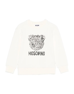 Толстовка с длинными рукавами и принтом медведя, белый Moschino kids