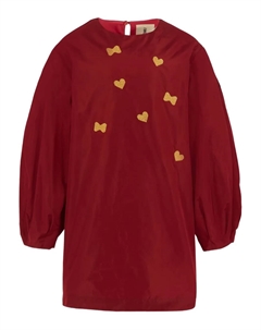 Платье с рукавами-фонариками и сердечком-бантом, красный Simonetta