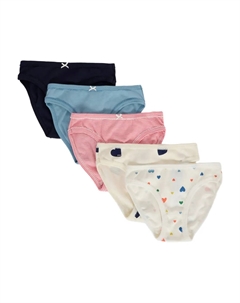 Трусики с принтом в виде сердца и бантиком (упаковка из пяти шт.), черный Petit bateau