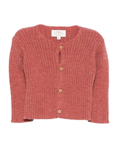 Ребристый кардиган на пуговицах, розовый Teddy & minou