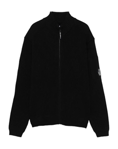 Кардиган на молнии в рубчик, черный C.p. company kids