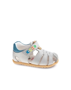 Детские сандалии из кожи на липучке, бежевый Pablosky