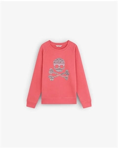 Детская хлопковая толстовка с черепом, малиновый Scalpers