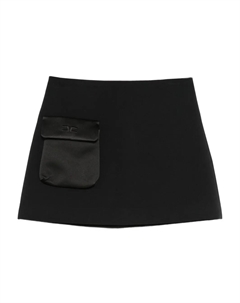 Мини-юбка с атласными карманами, черный Elisabetta franchi kids