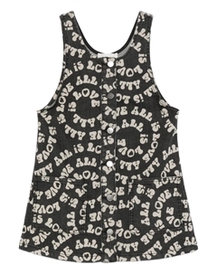 Платье с принтом «All Is Love» на пуговицах, черный Stella mccartney kids