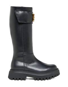 Ботинки из телячьей кожи с пряжкой, черный Dsquared2 kids