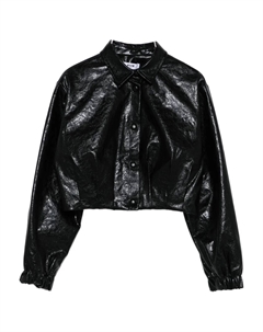 Рубашка с зернистым эффектом и кнопками, черный Msgm kids