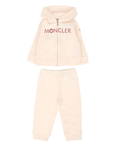Комплект спортивного костюма с капюшоном и вышитым логотипом (комплект из двух), розовый Moncler enfant