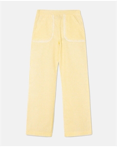 Детские брюки в клетку с карманами, желтый Silbon