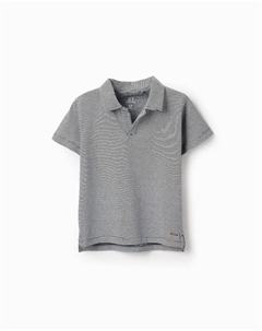 Детское поло с коротким рукавом в полоску, белый/черный Zippy