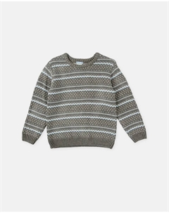 Детский трикотажный джемпер с серыми полосками, серый Tutto piccolo