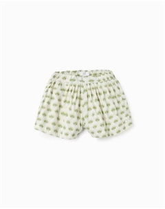 Детские шорты из 100% хлопка с принтом, светло-зеленый Zippy