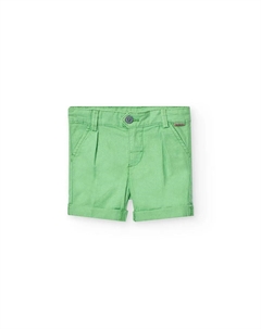 Детские бермуды гладкие со стрелками и пуговицей, зеленый Boboli