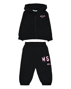 Спортивный костюм с логотипом (комплект из двух), черный Msgm kids