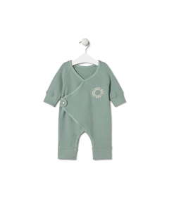 Детский комбинезон из мягкого окрашенного пике, бирюзовый Tous