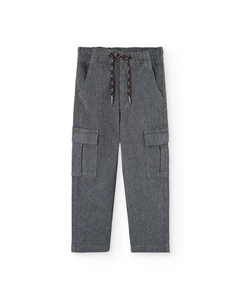 Детские штаны карго с резинкой и шнурками, темно-серый Boboli