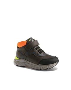 Детские кожаные ботинки на липучках, темно-серый Pablosky