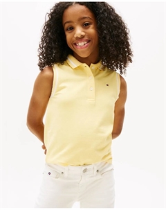 Детское поло без рукавов с вышитым флагом на груди, желтый Tommy hilfiger