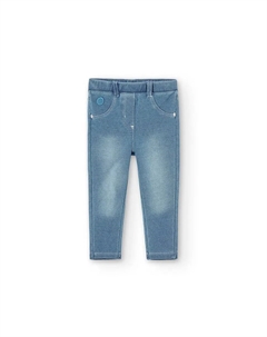Детские джинсы-леггинсы с задними карманами и шлевками на поясе, светло-голубой Boboli