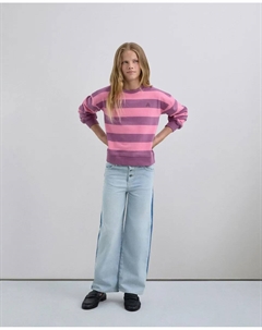 Детское худи с полосатым принтом и черепом, фиолетовый Scalpers