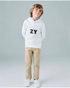 Детские китайские брюки из саржи облегающего кроя, бежевый Zippy