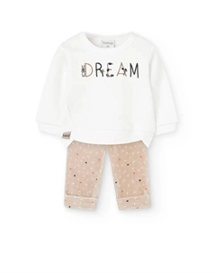 Детский комплект из футболки и штанишек с горошком, белый Boboli